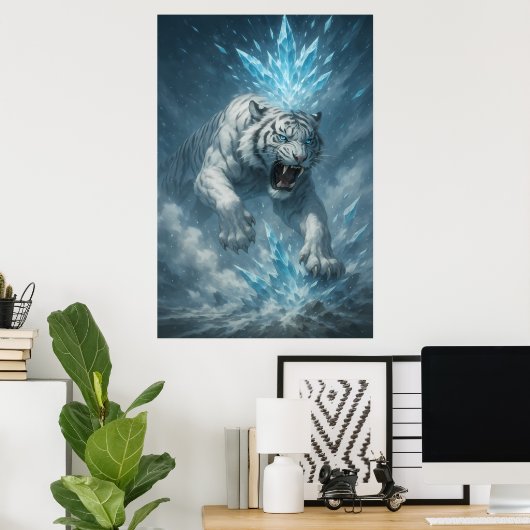 Frost White Tiger – Emperor of the Frozen Realm –  Poster (Thuiskantoor)