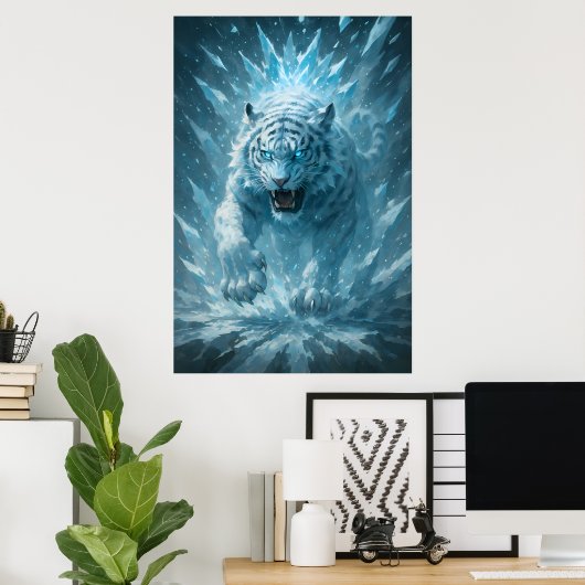 Frost White Tiger – Emperor of the Frozen Realm – Poster (Thuiskantoor)