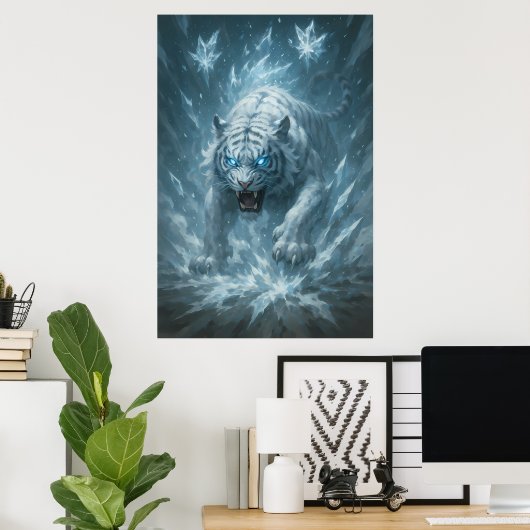 Frost White Tiger – Emperor of the Frozen Realm – Poster (Thuiskantoor)