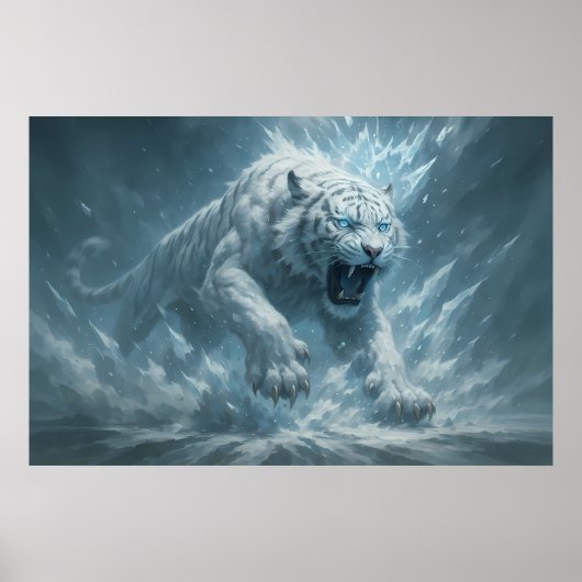 Frost White Tiger – Emperor of the Frozen Realm –  Poster (Voorkant)