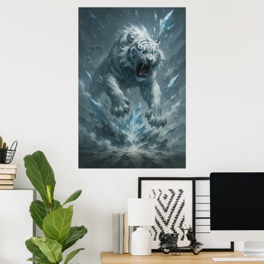 Frost White Tiger – Emperor of the Frozen Realm –  Poster (Thuiskantoor)