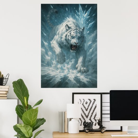 Frost White Tiger – Emperor of the Frozen Realm – Poster (Thuiskantoor)