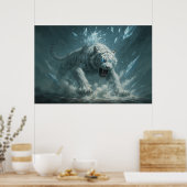 Frost White Tiger – Emperor of the Frozen Realm – Poster (Keuken)