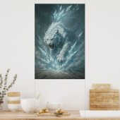 Frost White Tiger – Emperor of the Frozen Realm – Poster (Keuken)