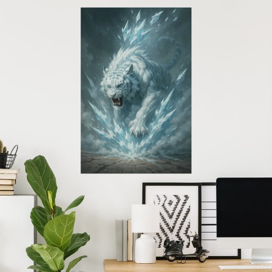 Frost White Tiger – Emperor of the Frozen Realm – Poster (Thuiskantoor)
