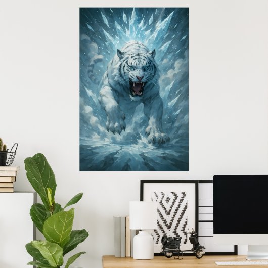 Frost White Tiger – Emperor of the Frozen Realm – Poster (Thuiskantoor)