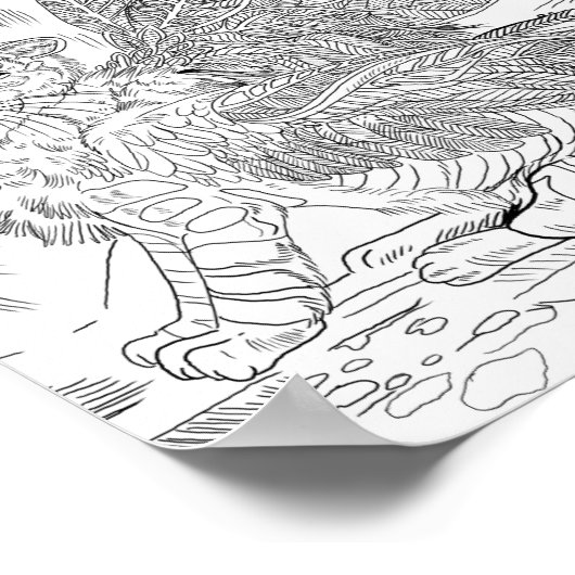 Frost Wing Tiger Coloring Page Poster (Hoek)