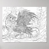 Frost Wing Tiger Coloring Page Poster (Voorkant)