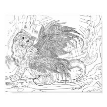 Frost Wing Tiger Coloring Page Poster