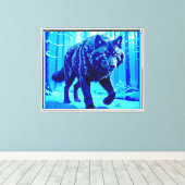 Frost Wolf Canvas Afdruk (Insitu (Houten vloer))