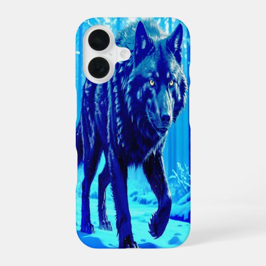 Frost Wolf iPhone 16 Hoesje (Achterkant)