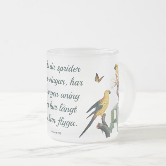 Frostad glasmugg — Fåglar Matglas Koffiemok (Voorkant rechts)