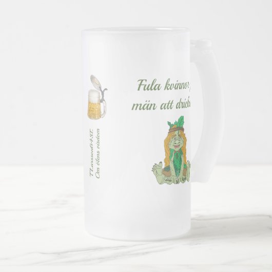 Frostat ölglas — Ölens visdom Matglas Bierpul (Voorkant rechts)