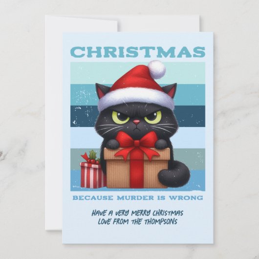 Frostbite Cool Funny Cat Retro Christmas Photo Feestdagenkaart (Voorkant)