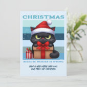 Frostbite Cool Funny Cat Retro Christmas Photo Feestdagenkaart (Staand voorkant)