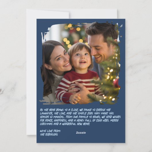 Frostbite Cool Funny Cat Retro Christmas Photo Feestdagenkaart (Achterkant)