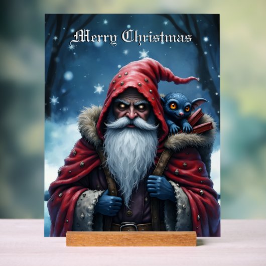 Frostbite Kerstman & zijn ondeugende elf. Acryl Bord (Neutraal)