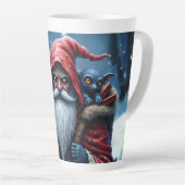 Frostbite Kerstman & zijn ondeugende elf. Latte Mok (Rechterhoek)