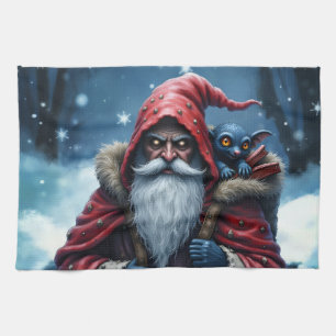 Frostbite Kerstman & zijn ondeugende elf. Theedoek