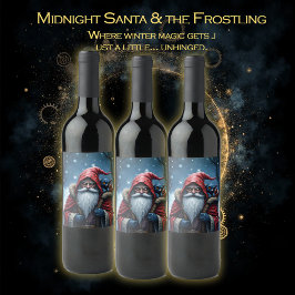 Frostbite Kerstman & zijn ondeugende elf. Wijn Etiket