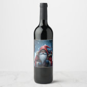 Frostbite Kerstman & zijn ondeugende elf. Wijn Etiket (Voorkant)
