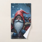 Frostbite Santa & His Mischief Elf. Bad Handdoek (Handdoek)
