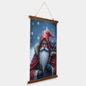 Frostbite Santa & His Mischief Elf. Hangend Wandkleed (Gebogen)