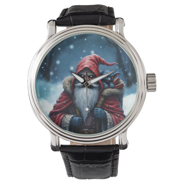 Frostbite Santa & His Mischief Elf. Horloge (Voorkant)