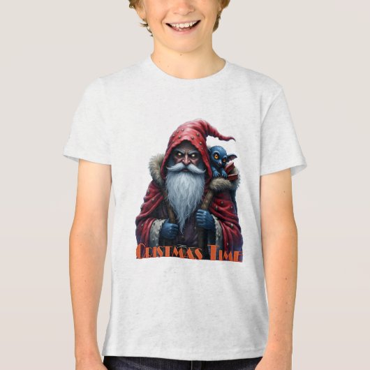 Frostbite Sinterklaas & zijn ondeugende elf. Tri-Blend Shirt (Voorkant)