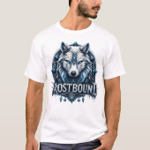 Frostbound Ice Wolf Fantasy Guardian Art T-shirt (Voorkant)