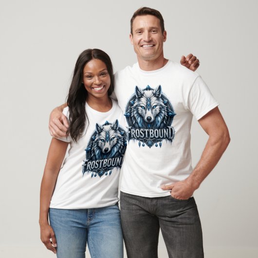 Frostbound Ice Wolf Fantasy Guardian Art T-shirt (Unisex)
