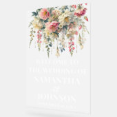 Frosted Acryl Bloemen Huwelijk Welkom Teken Acryl Bord (Hoek)