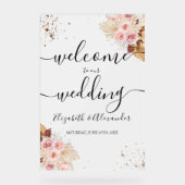 Frosted Acryl Bruiloft Welkomstbord | Boho Bord (Voorkant)