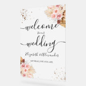 Frosted Acryl Bruiloft Welkomstbord | Boho Bord (Hoek)