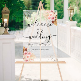 Frosted Acryl Bruiloft Welkomstbord | Boho Bord