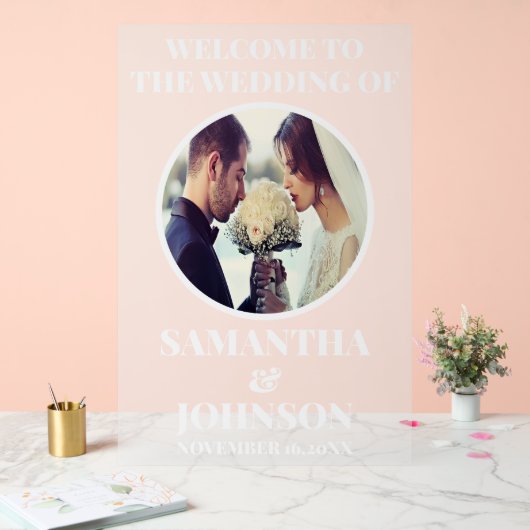 Frosted Acryl Foto Huwelijk Welkom Teken Acryl Bord (Huwelijk)