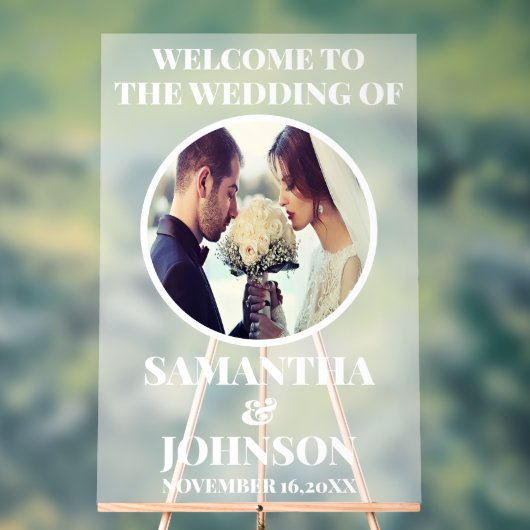 Frosted Acryl Foto Huwelijk Welkom Teken Acryl Bord (Neutraal)