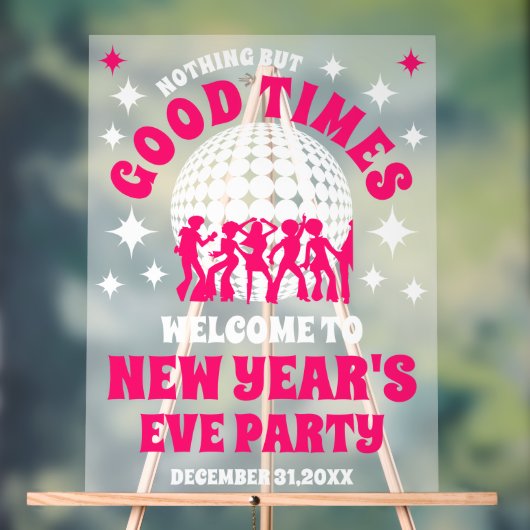 Frosted Acryl Oudejaarsavond Feest Welkom Teken Acryl Bord (Neutraal)