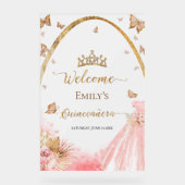 Frosted Acryl Quinceanera Welkomstbord | japon Acryl Bord (Voorkant)