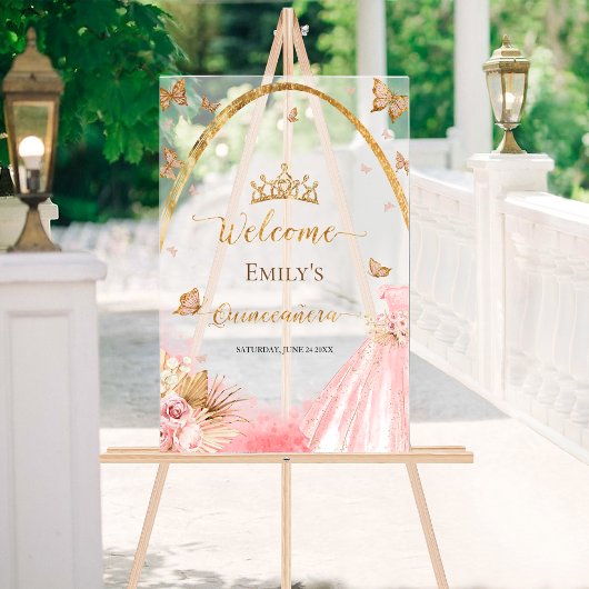 Frosted Acryl Quinceanera Welkomstbord | japon Bord