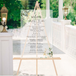 Frosted Acryl Sign | Programma huwelijksceremonie Bord