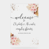 Frosted Acryl Welkomstbord Boho Couples Douche Bord (Voorkant)