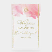 Frosted Acryl Welkomstborden Abstract Bat Mitzvah Acryl Bord (Voorkant)