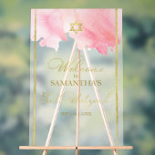 Frosted Acryl Welkomstborden Abstract Bat Mitzvah Acryl Bord (Neutraal)