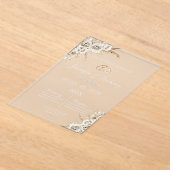 Frosted acrylic boho wedding acryl uitnodigingen (Laagn)