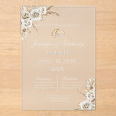 Frosted acrylic boho wedding acryl uitnodigingen (Voorkant)