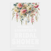 Frosted Acrylic Floral Vrijgezellenfeest Welkomstb Acryl Bord (Voorkant)