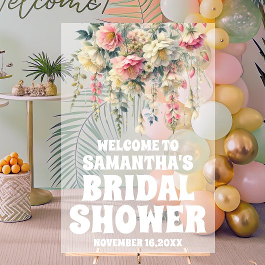 Frosted Acrylic Floral Vrijgezellenfeest Welkomstb Acryl Bord