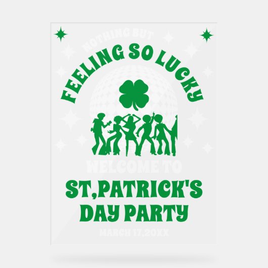 Frosted Acrylic St. Patrick's Day Party Teken Acryl Bord (Voorkant)