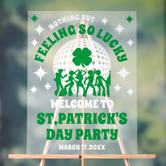 Frosted Acrylic St. Patrick's Day Party Teken Acryl Bord (Neutraal)